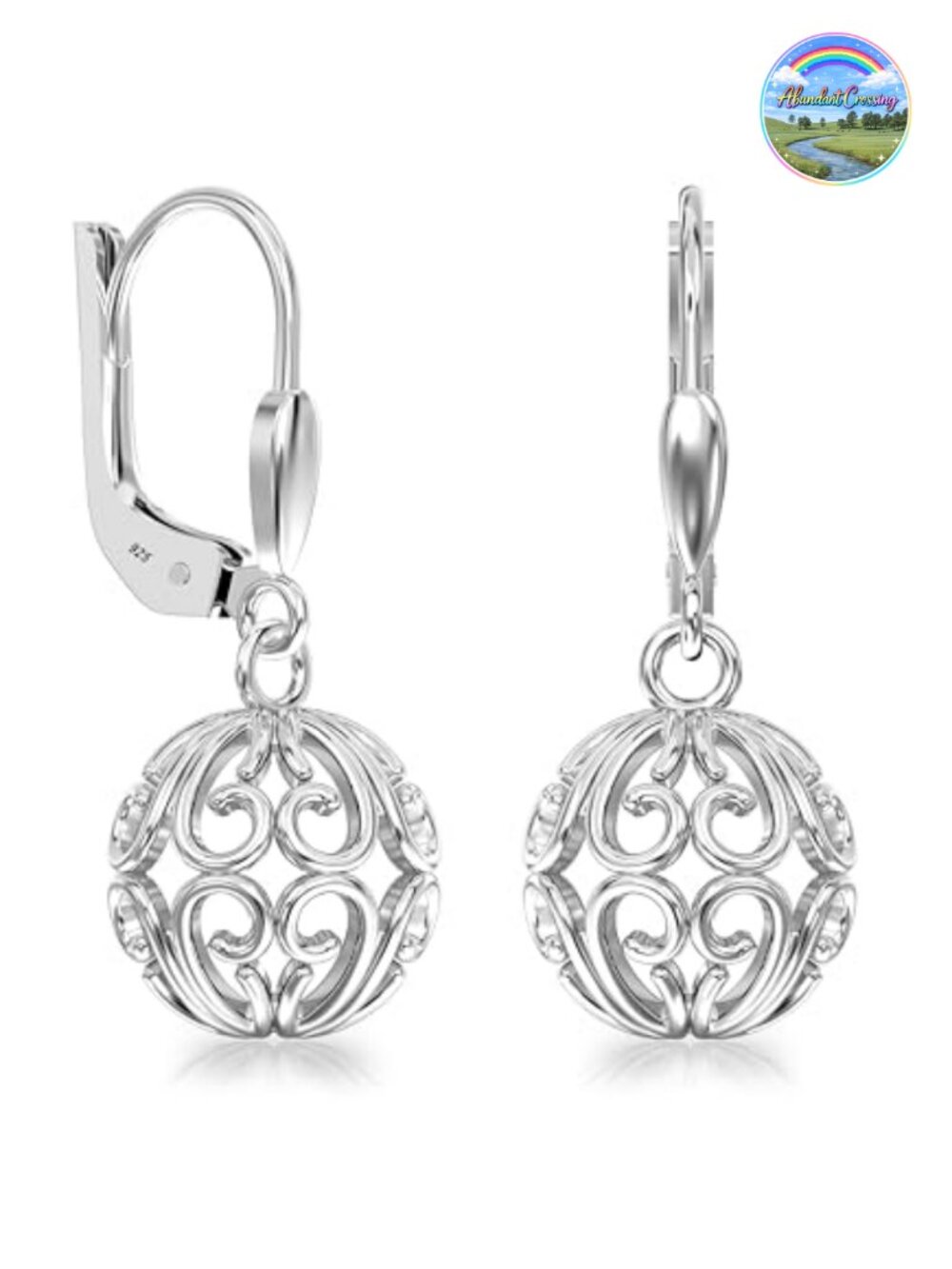 925 Sterling Silver Leverback Drop Earrings Lightweight Bohemia Teardrop Dangle